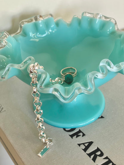 Milk blue Fenton dish