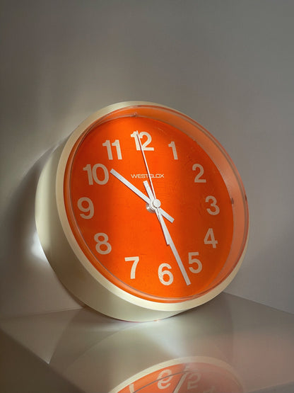 Orange Westclox clock