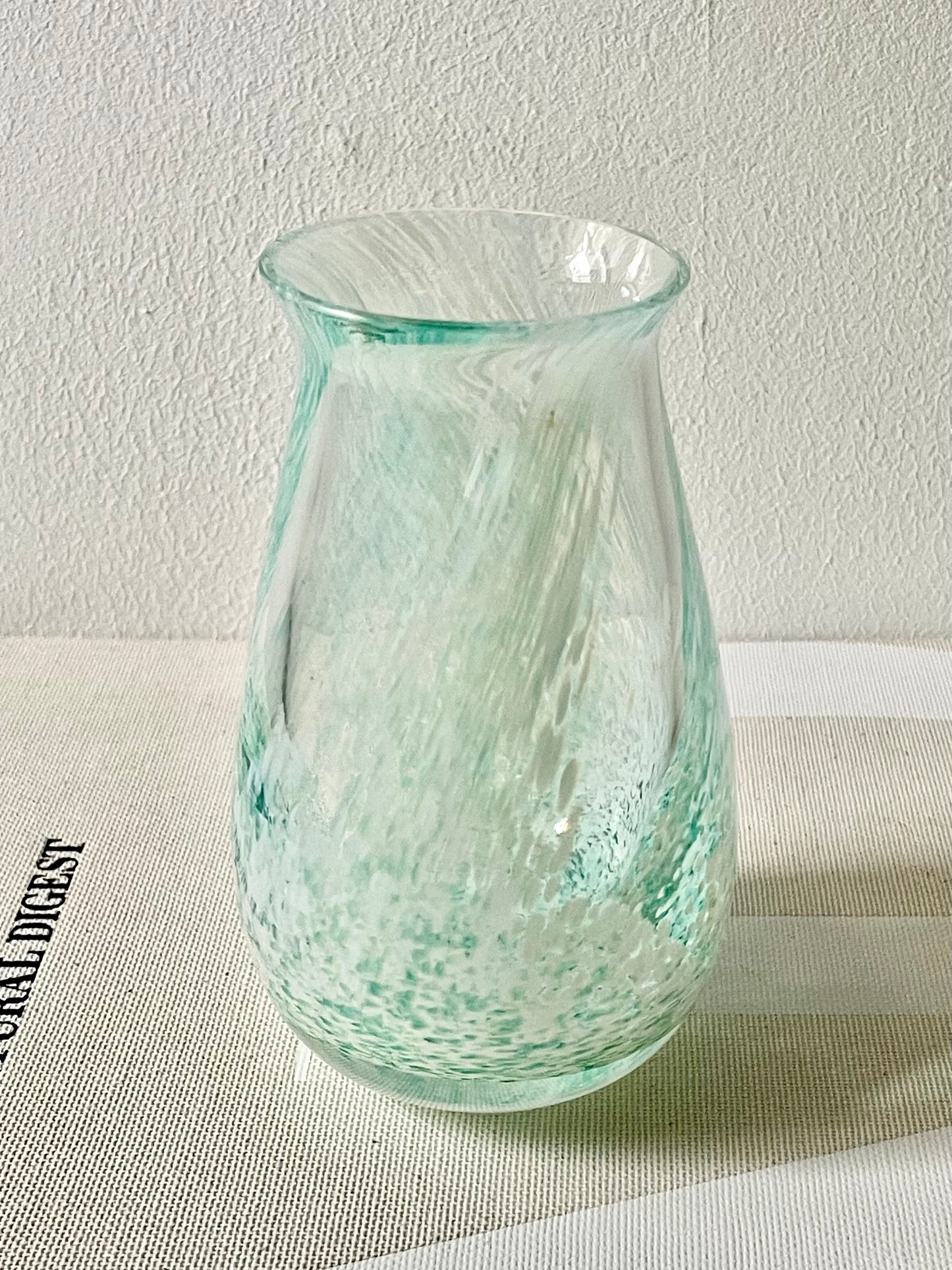 Mint green swirl vase