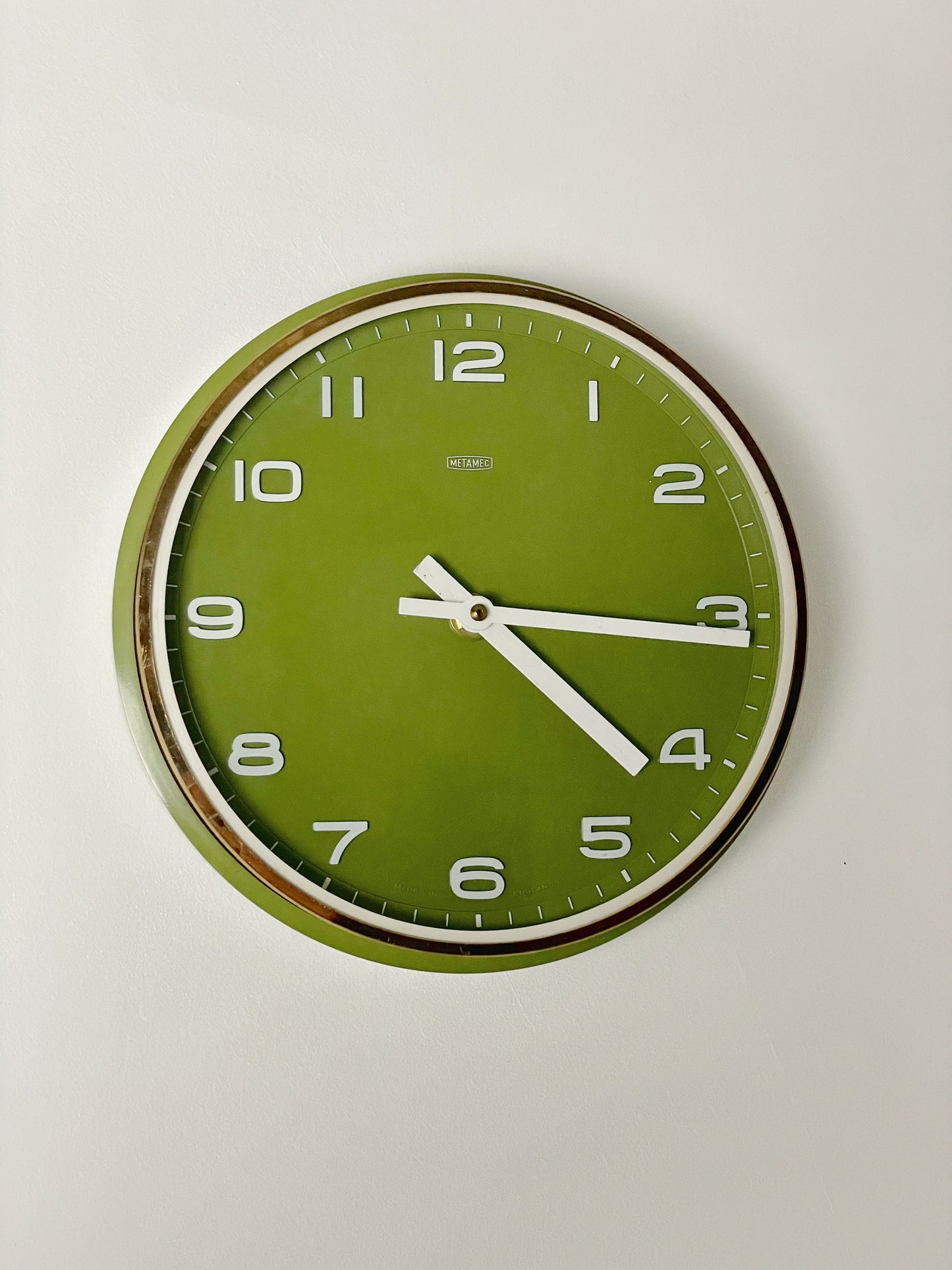 Olive green Metamec clock