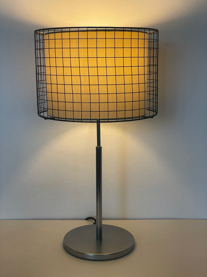 Modernist chrome caged lamp