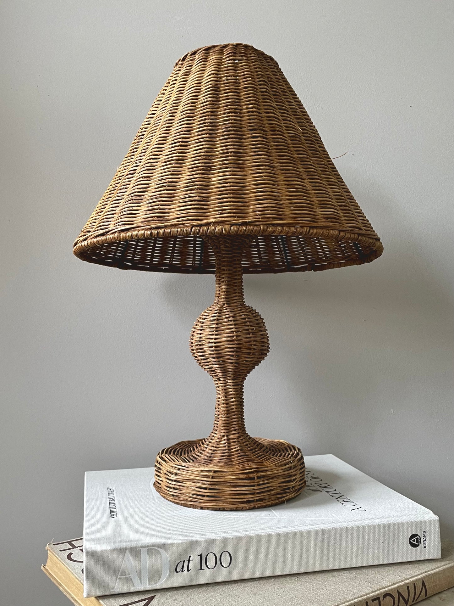 Vintage wicker lamp