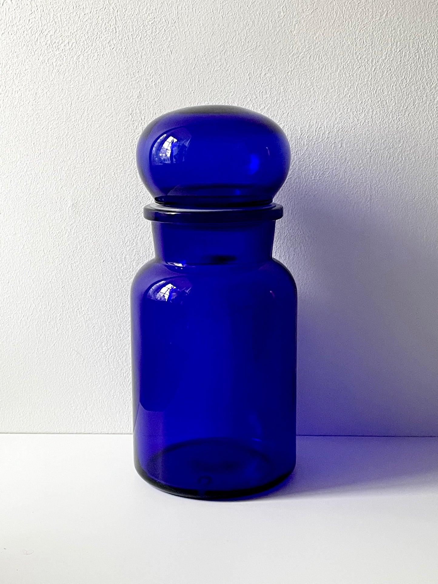 Cobalt blue Belgium glass jar