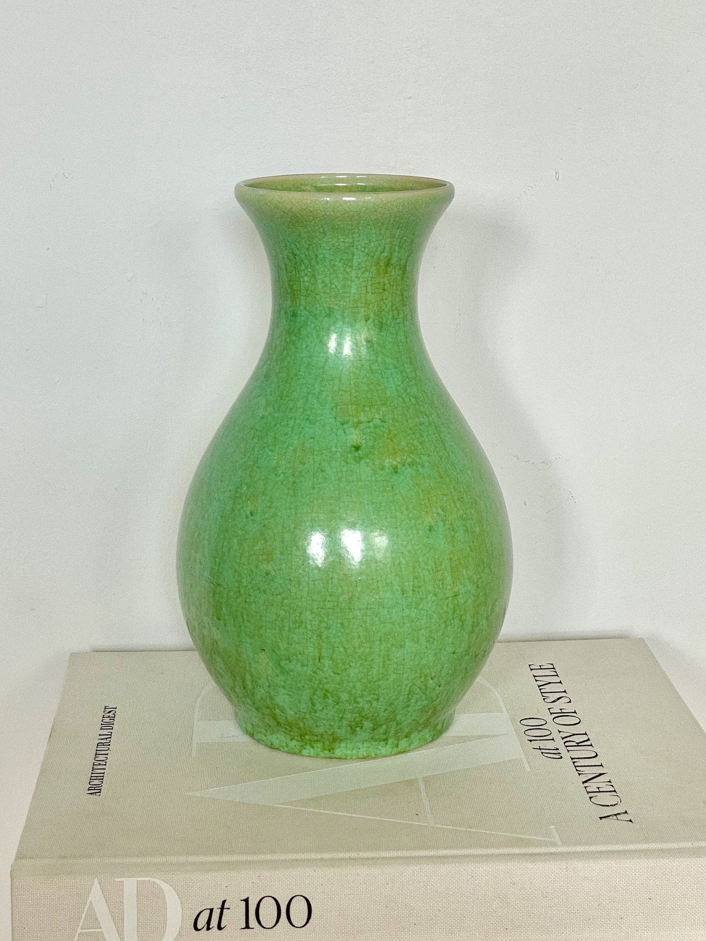 Green mottled vase