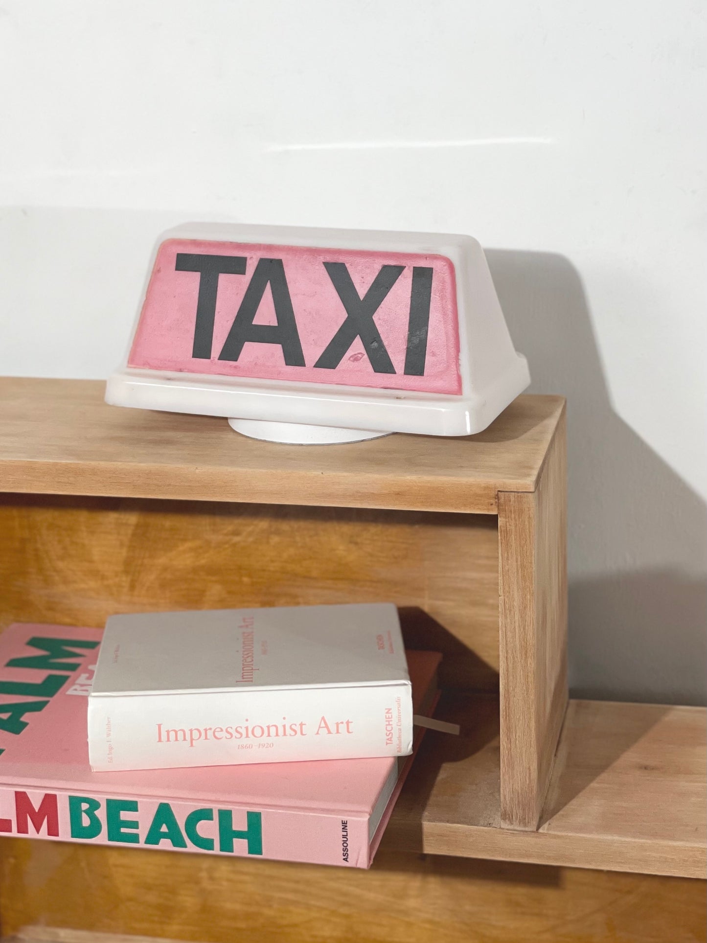 80’s pink taxi sign lamp