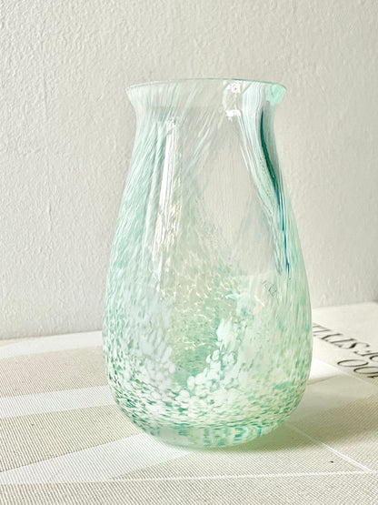 Mint green swirl vase