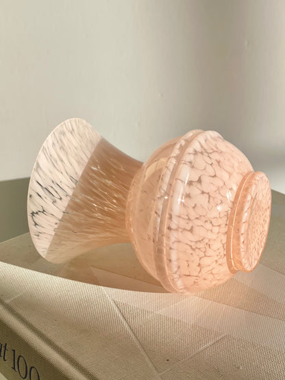 Light pink marbled glass vase