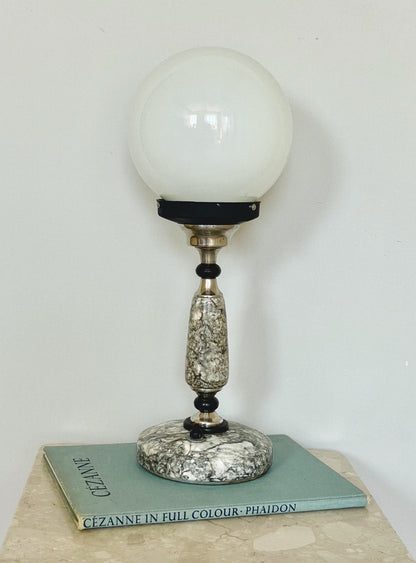 French marble Art Deco lamp