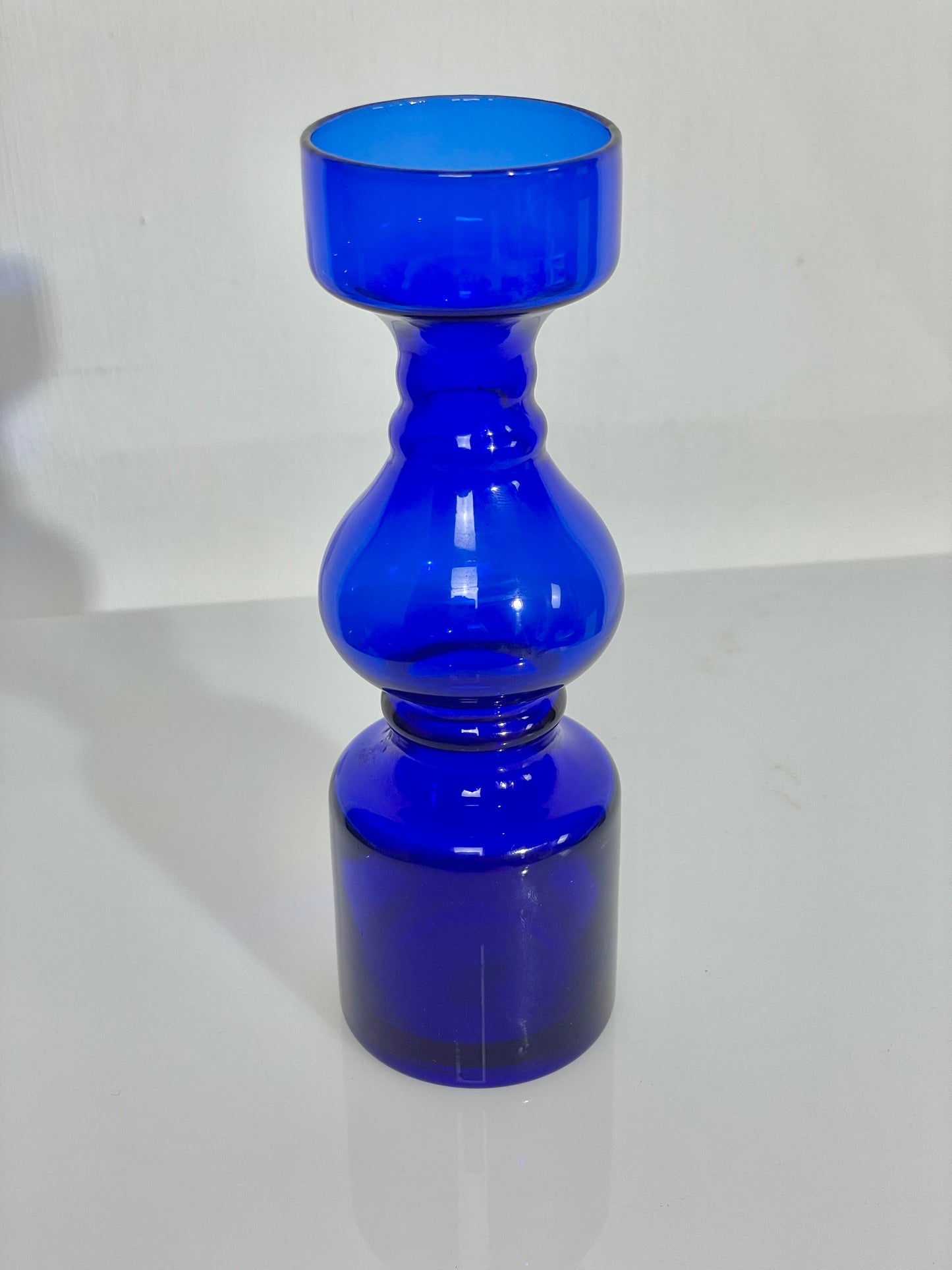 Mini cobalt blue hooped vase