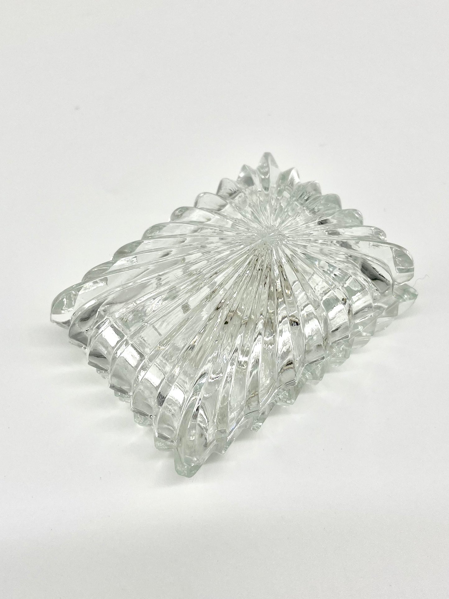 Small glass Art Deco trinket pot