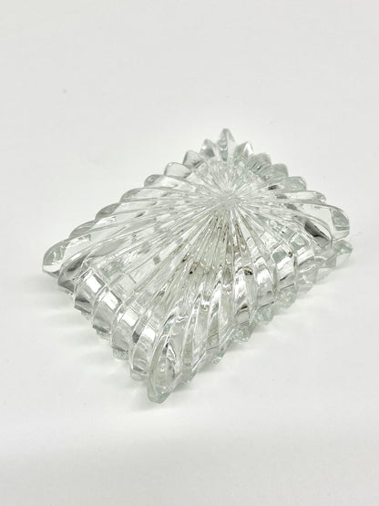 Small glass Art Deco trinket pot