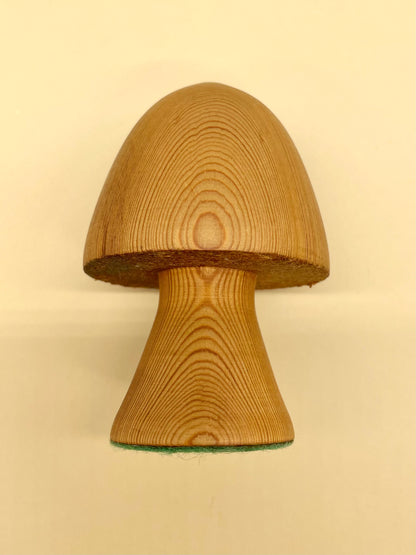 Wooden mushroom ornament