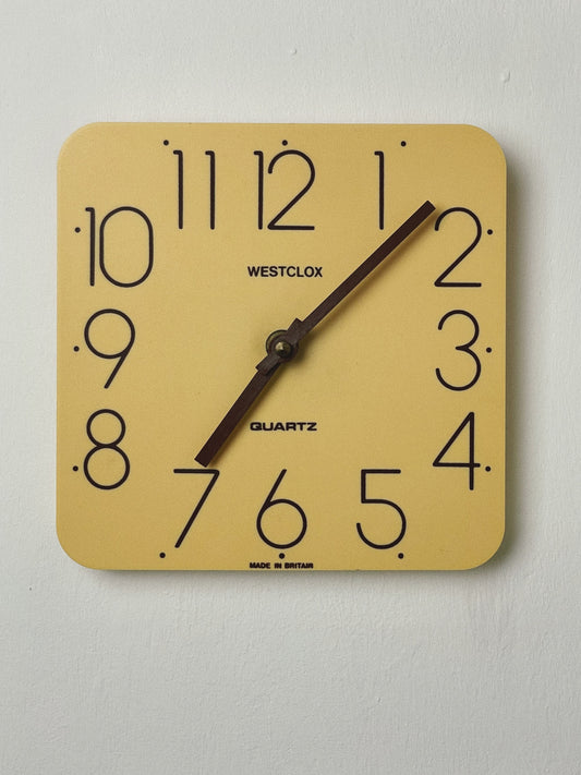 70’s cream and brown square clock