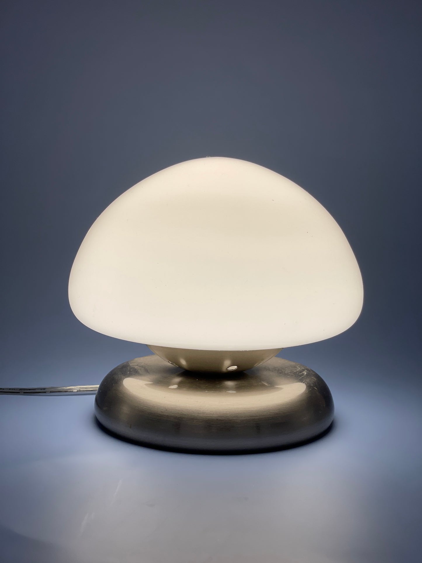 White glass space age style lamp