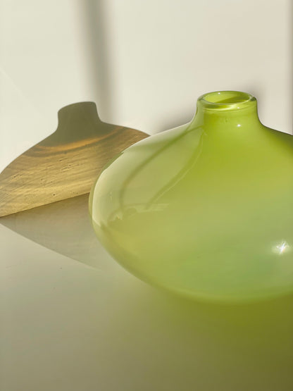 Lime green teardrop vase