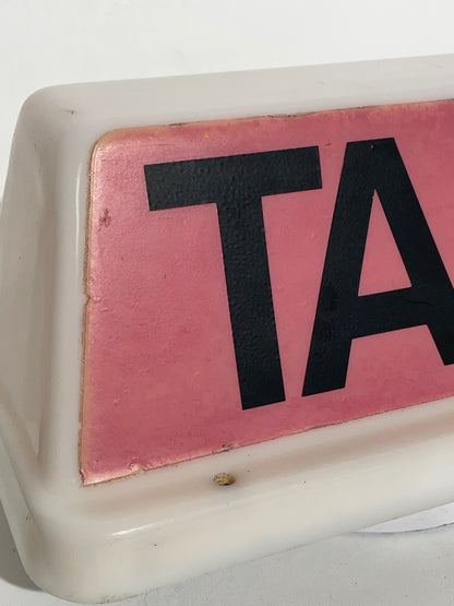 80’s pink taxi sign lamp