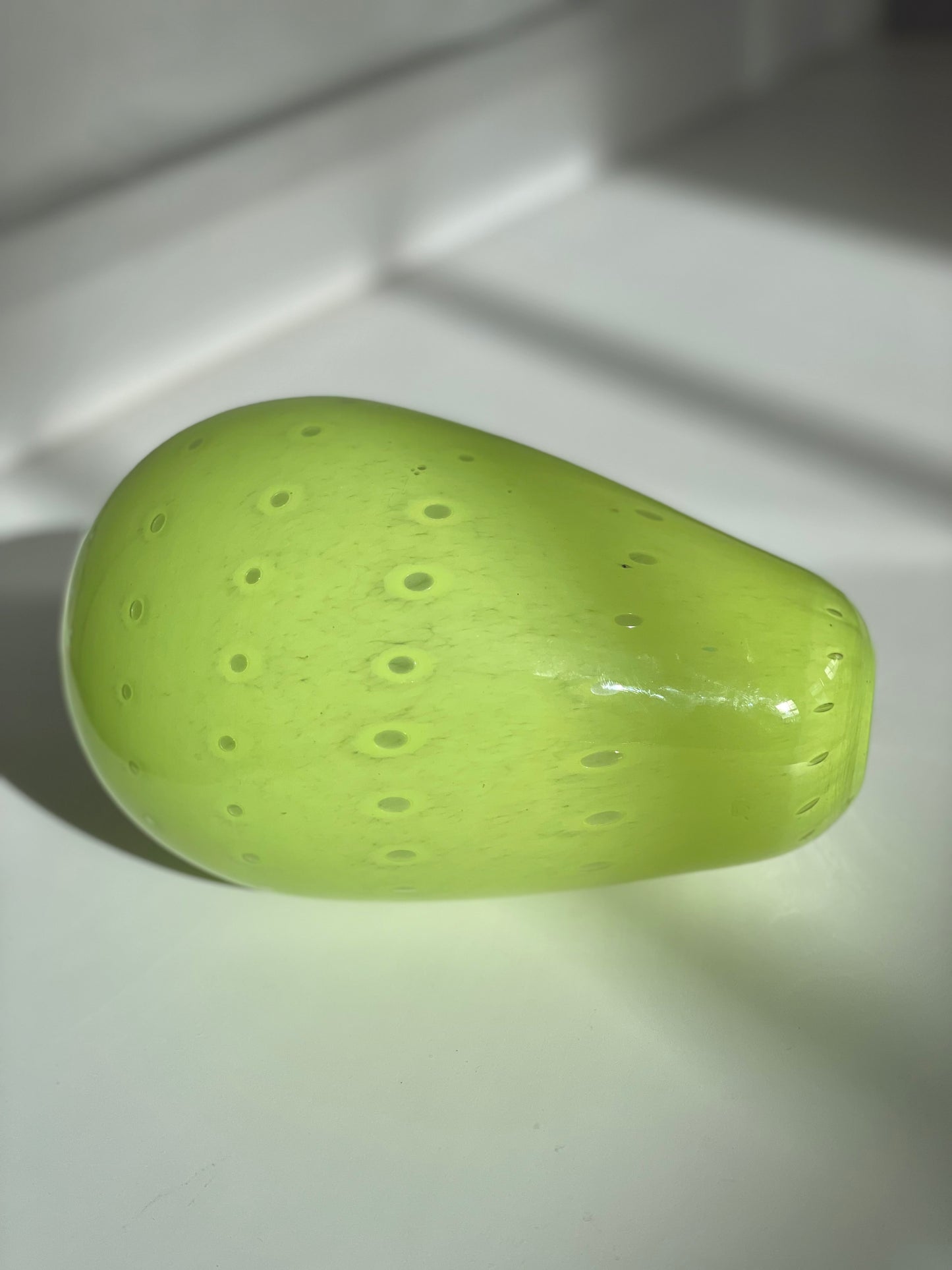 Hand blown lime blob vase