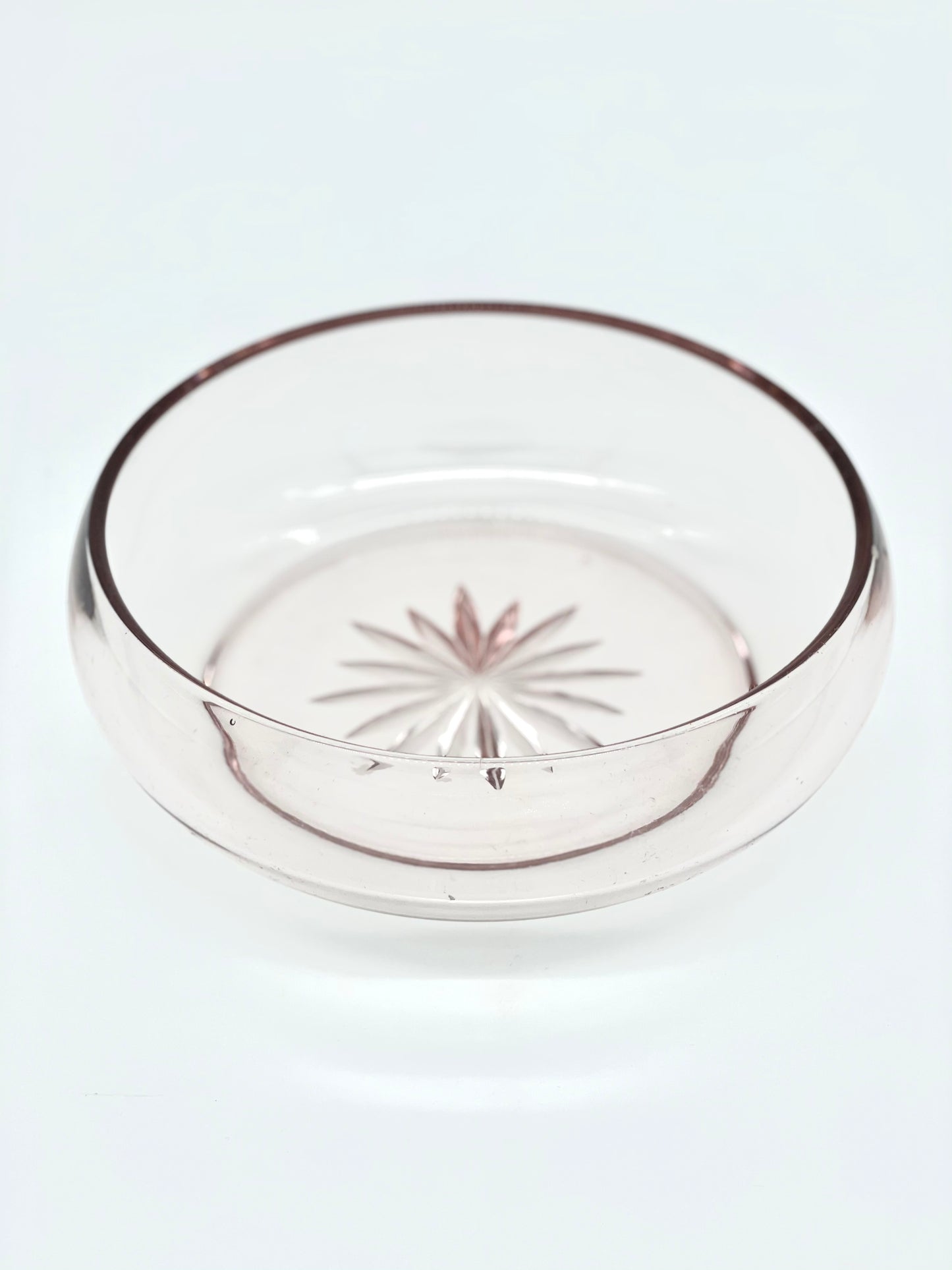 Large pink glass Art Deco bowl