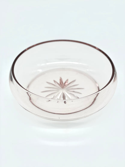 Large pink glass Art Deco bowl