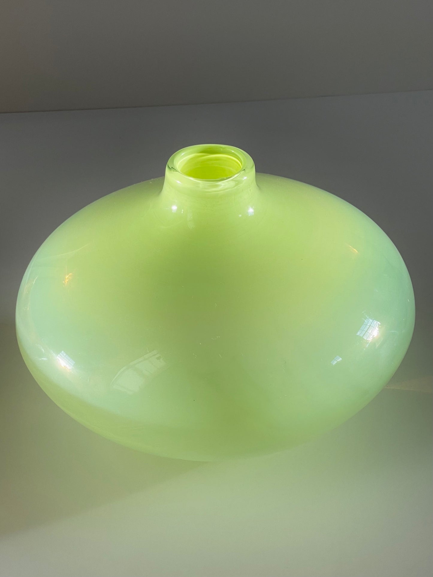 Lime green teardrop vase