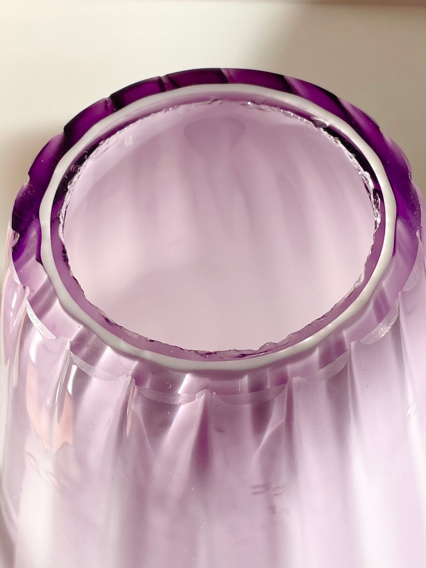 Large pastel purple cased vase