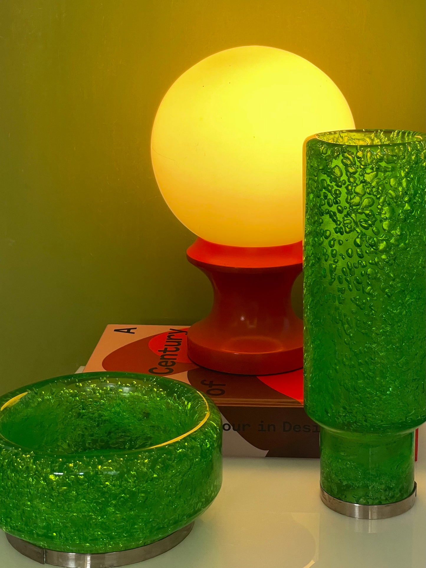 Neon green USSR resin bowl