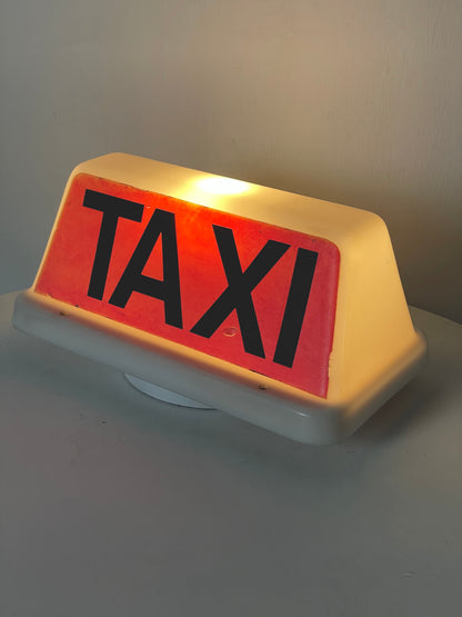 80’s pink taxi sign lamp