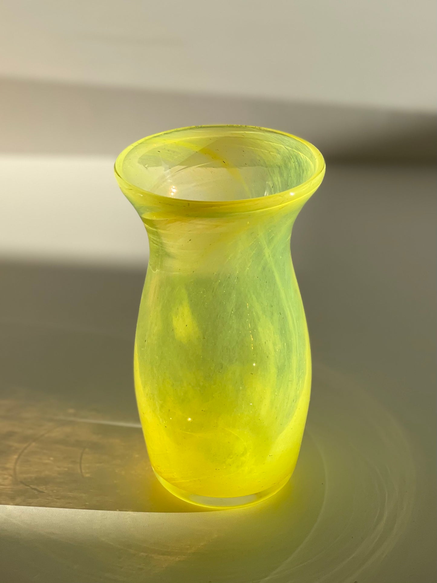 Luminous yellow vase