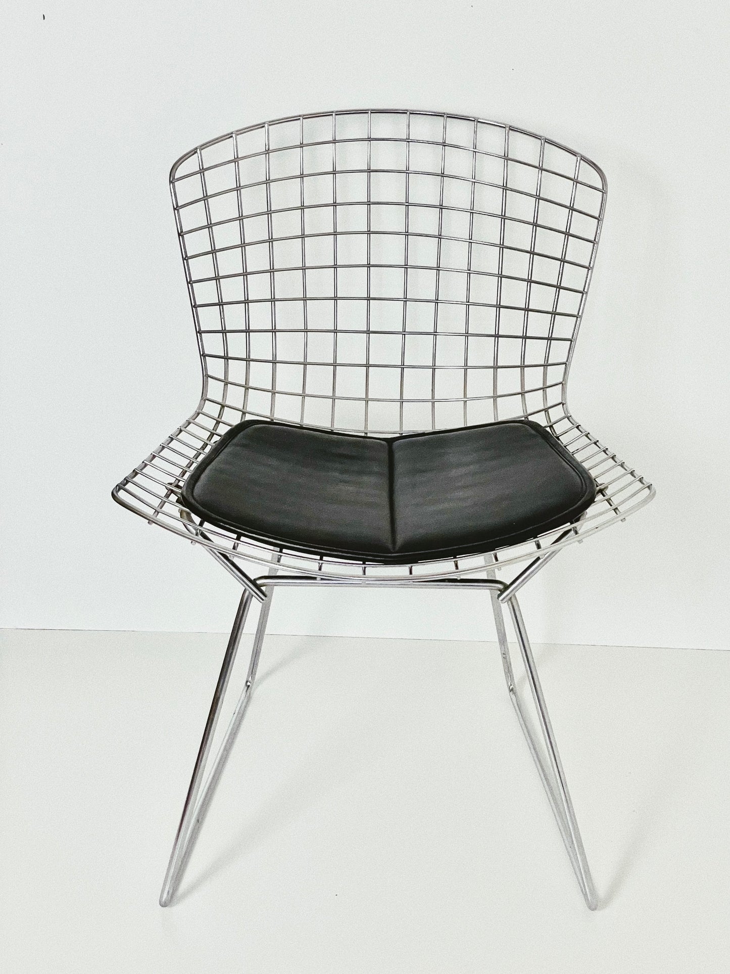 Harry Bertoia style chrome gridded chair