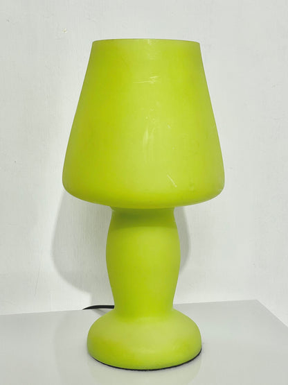 Lime green glass mushroom lamp