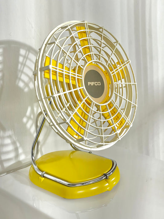 Yellow Pifco desk fan