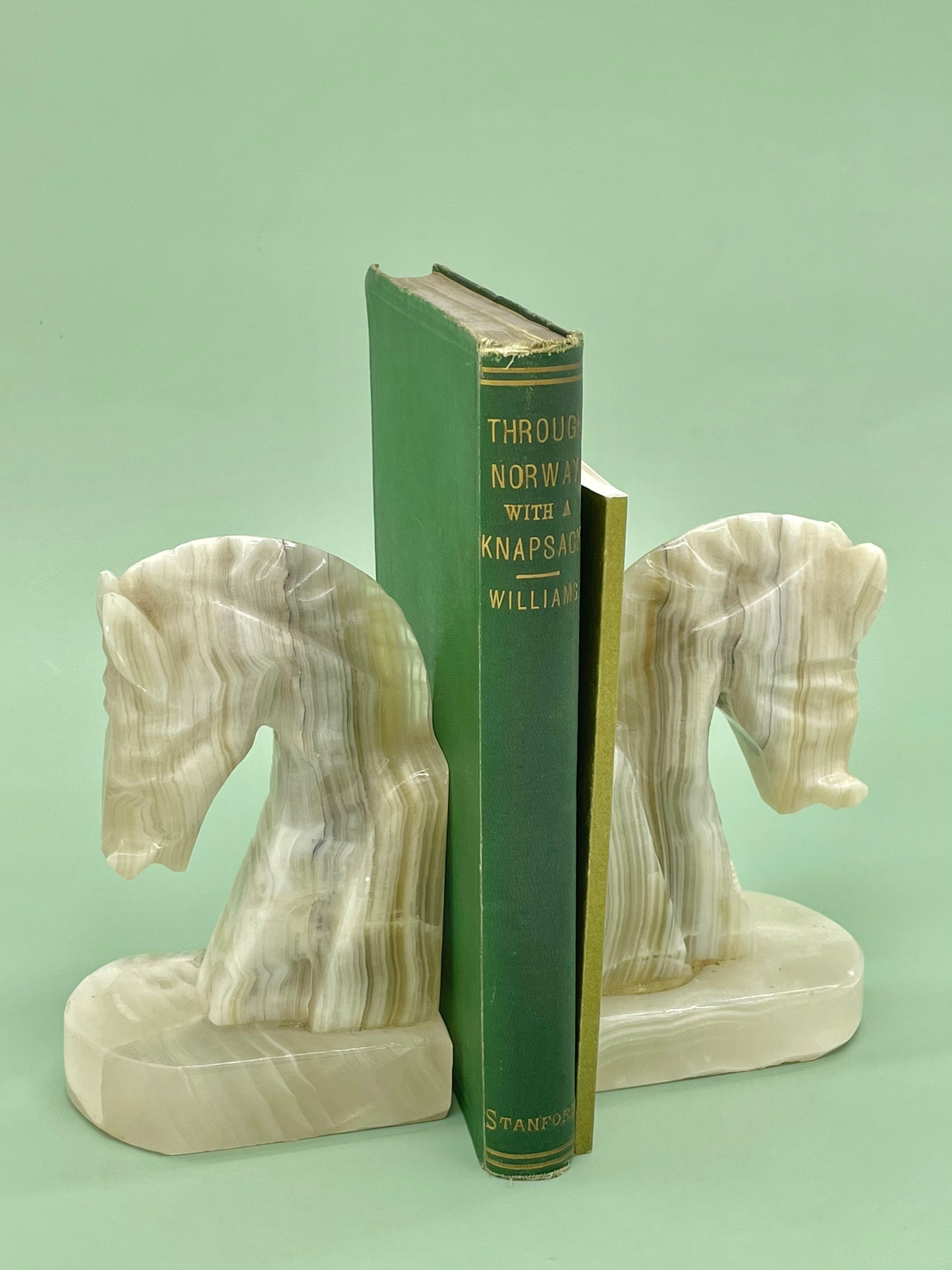 Onyx horse bookends