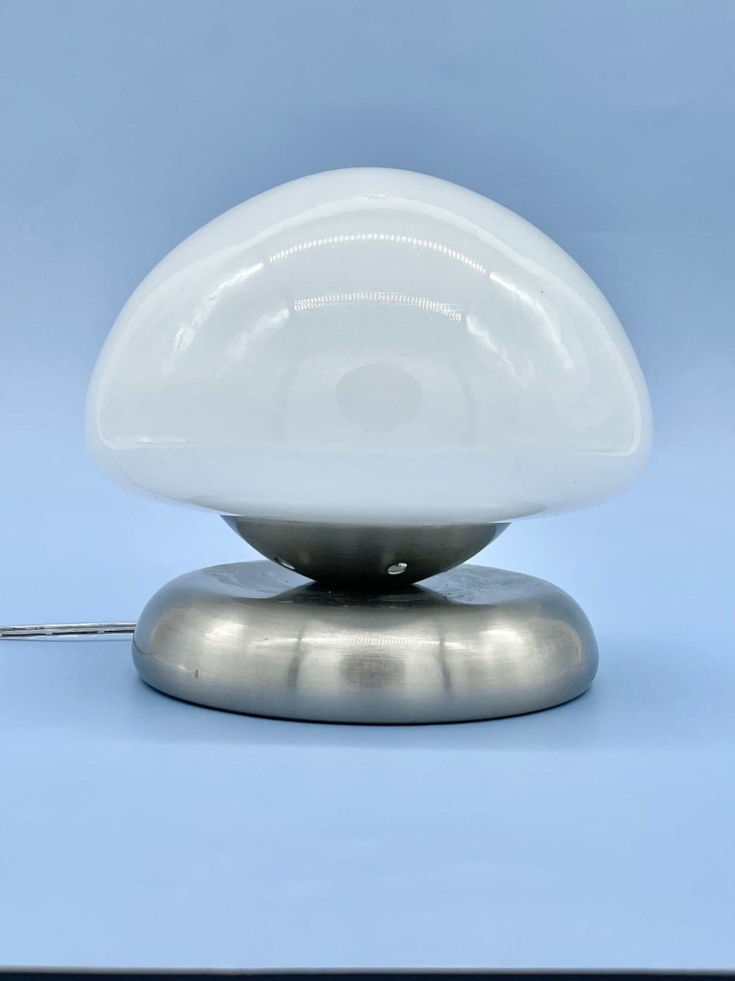 White glass space age style lamp