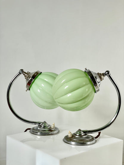 Mint green art deco lamp