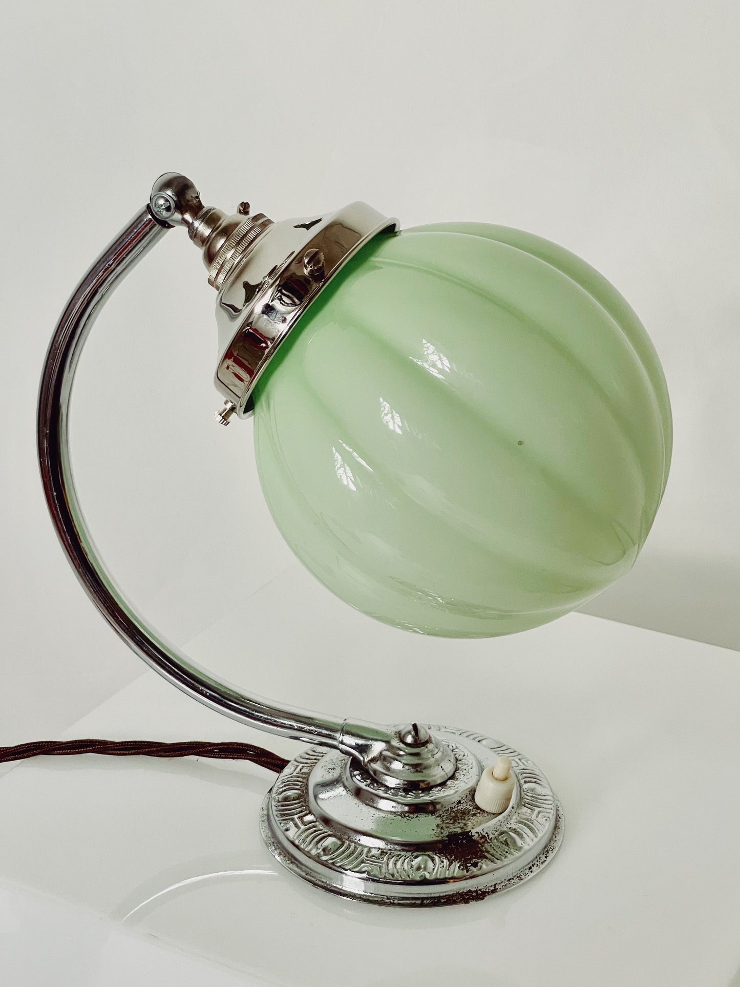 Mint green art deco lamp