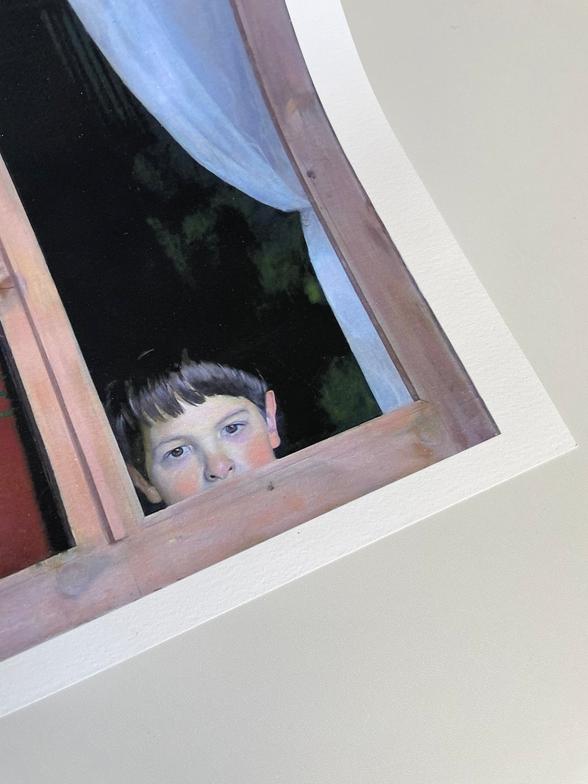 Angled detail view of the Window 1 First Edition print