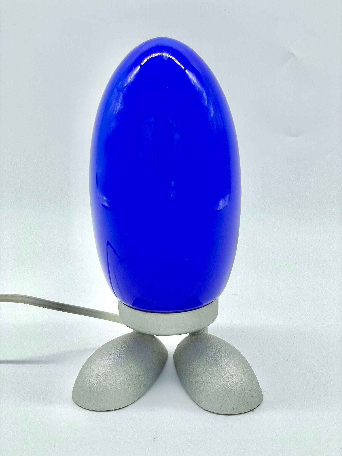 Retro 80’s glass blue egg lamp