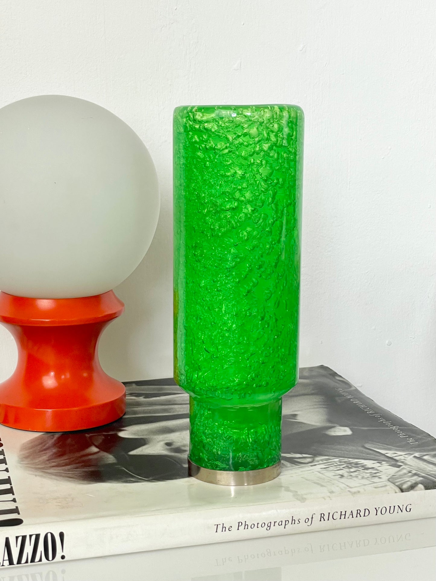 Neon green resin USSR vase