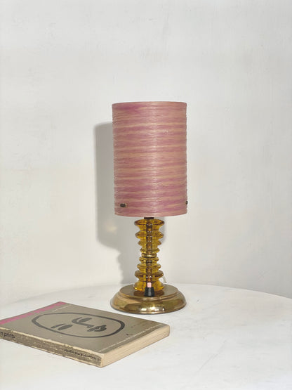 Small pink and gold 70’s lamp