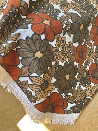 Large 70’s floral throw