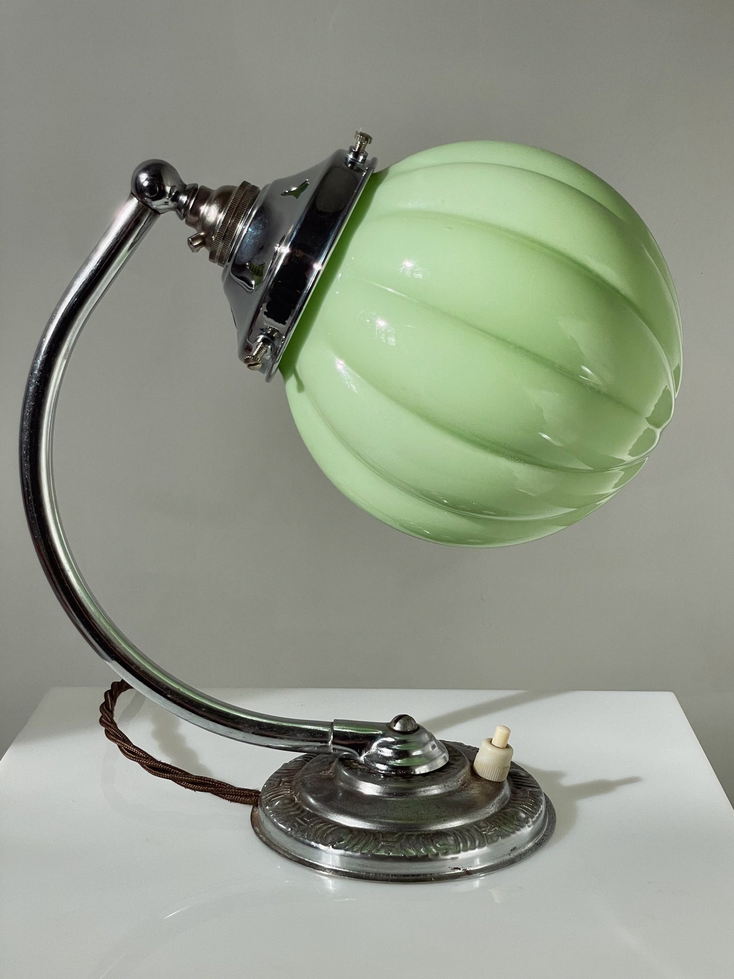 Mint green art deco lamp