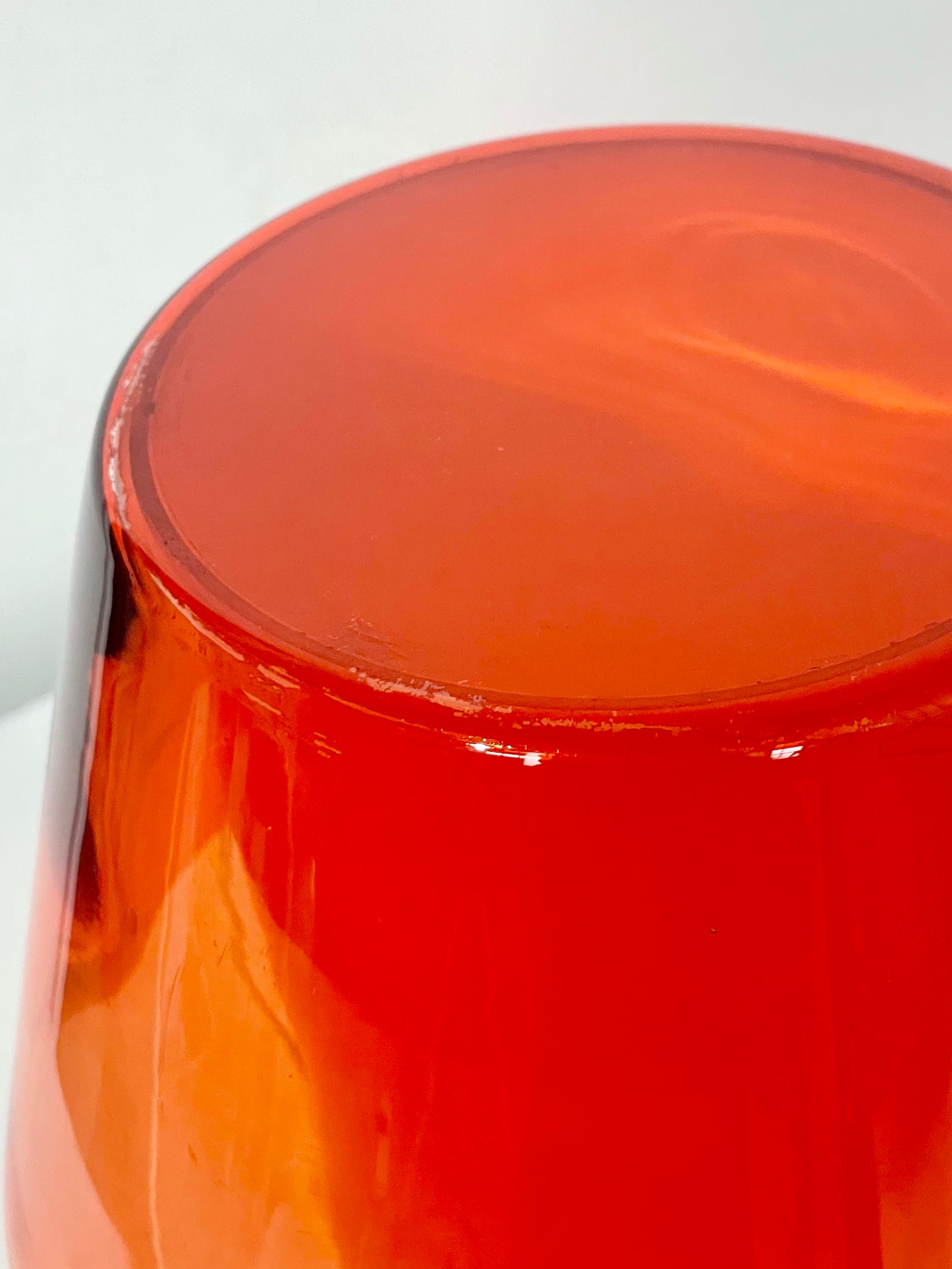 Orange glass mushroom lamp