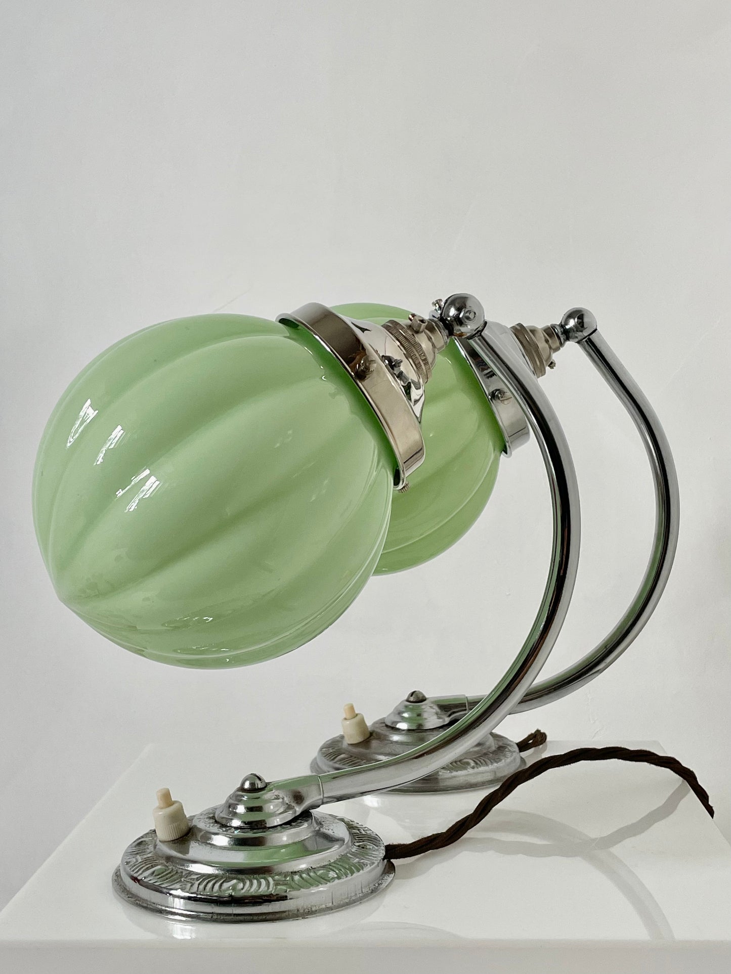 Mint green art deco lamp