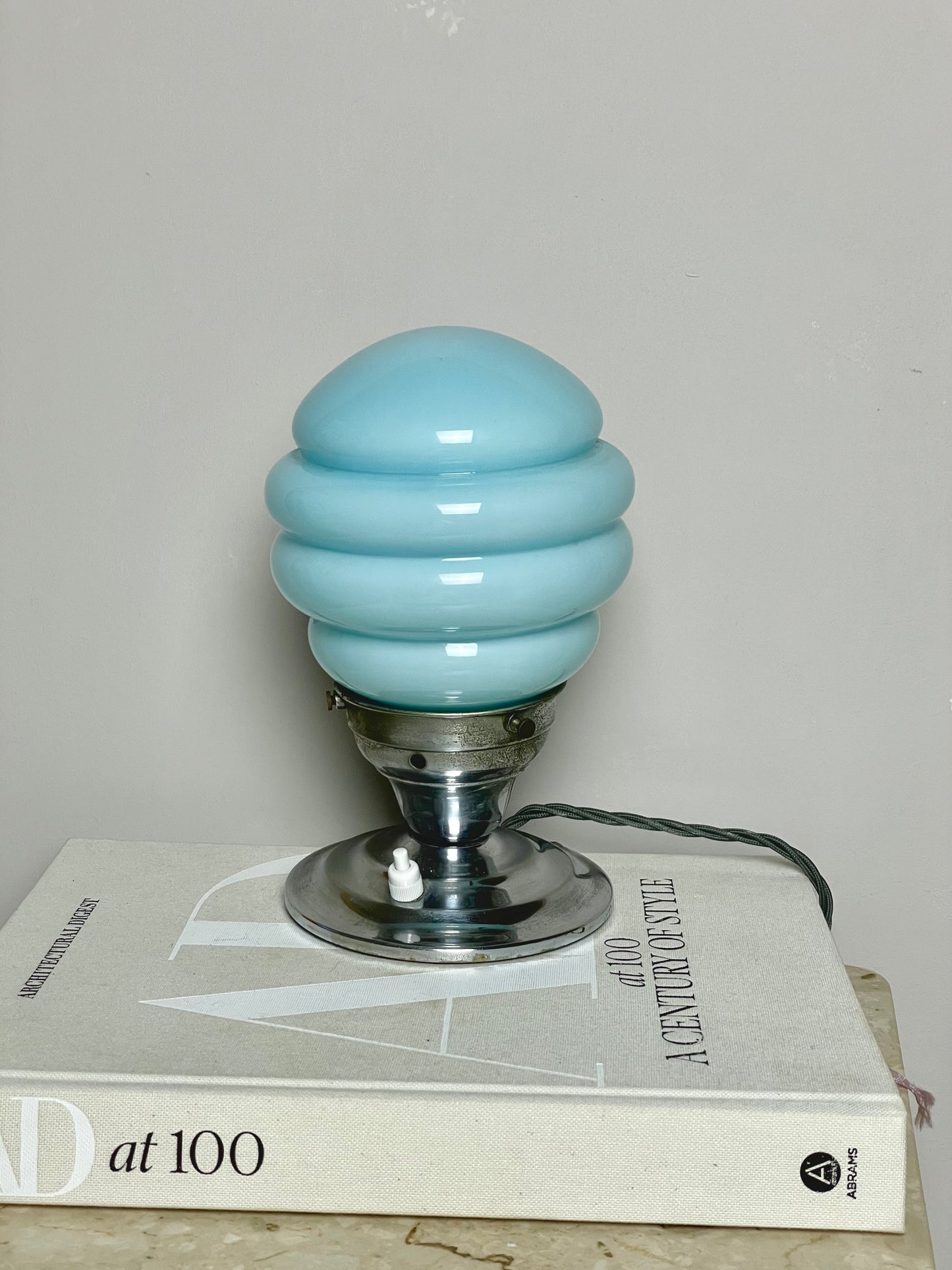 Baby blue Art Deco lamp