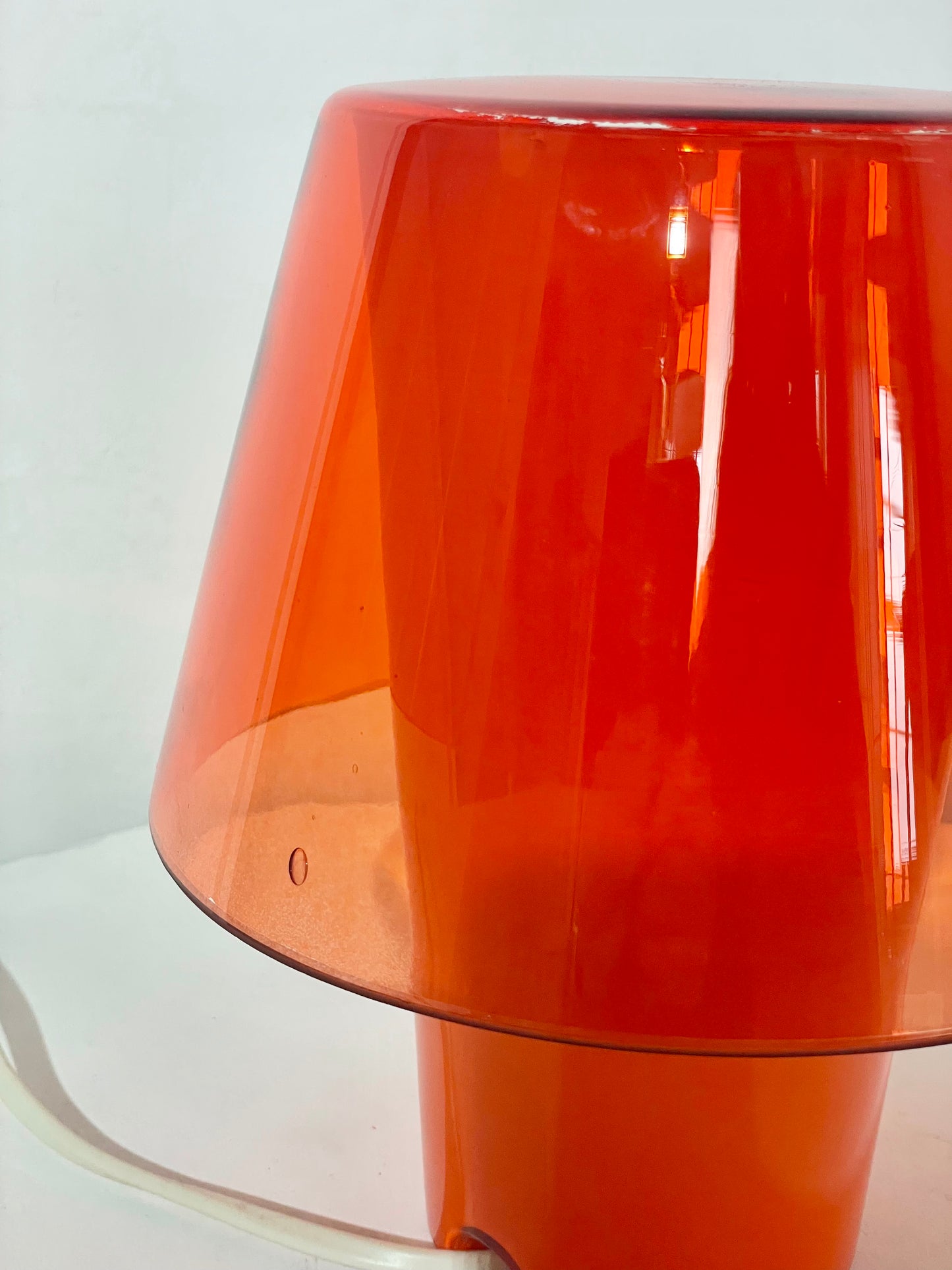 Orange glass mushroom lamp