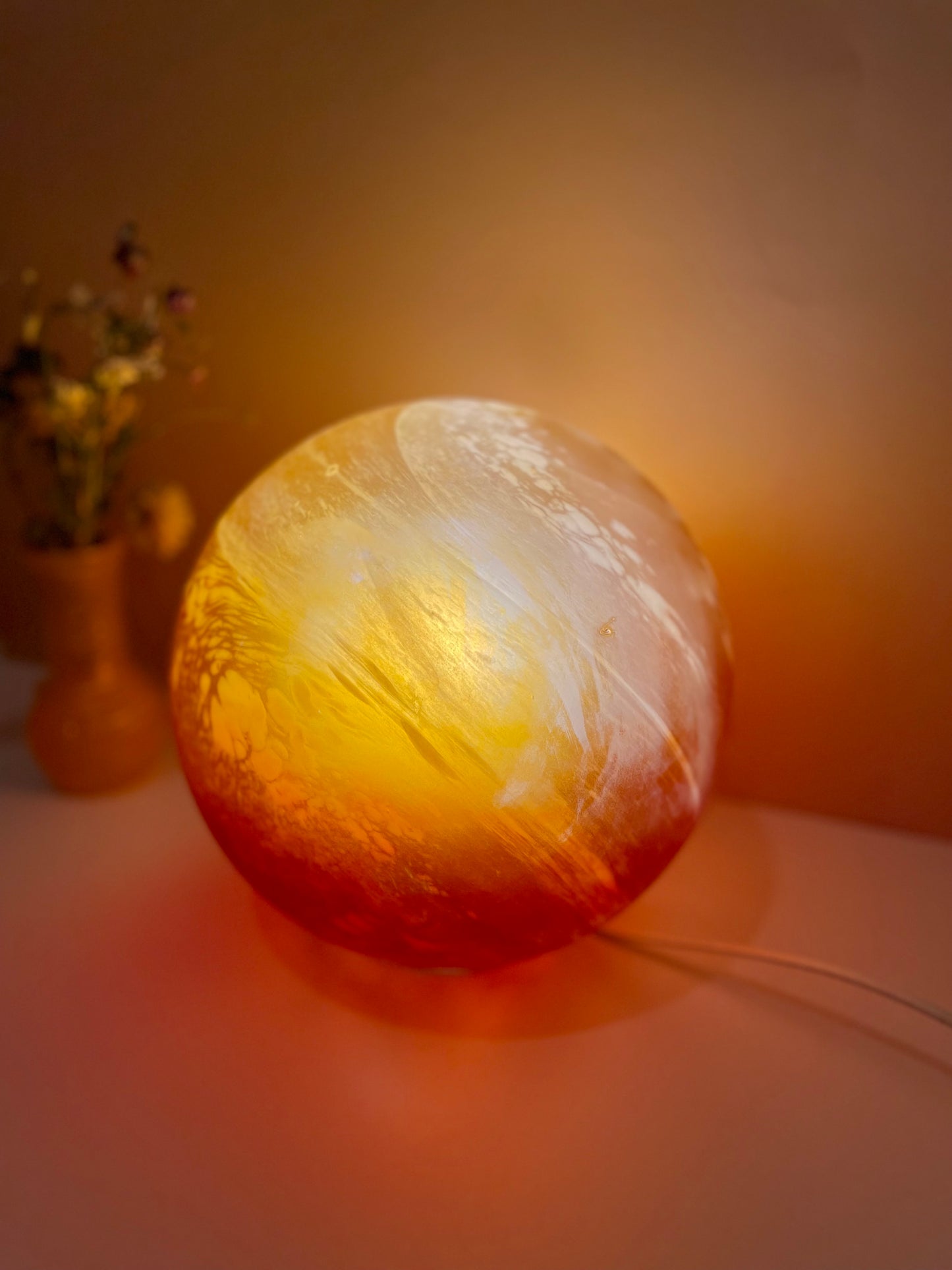 Large ombré glass lamp