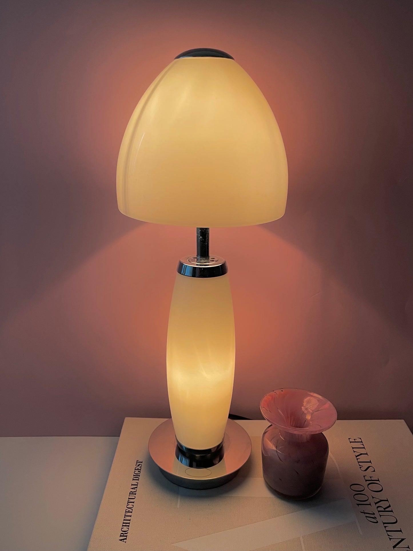 Retro glass mushroom lamp