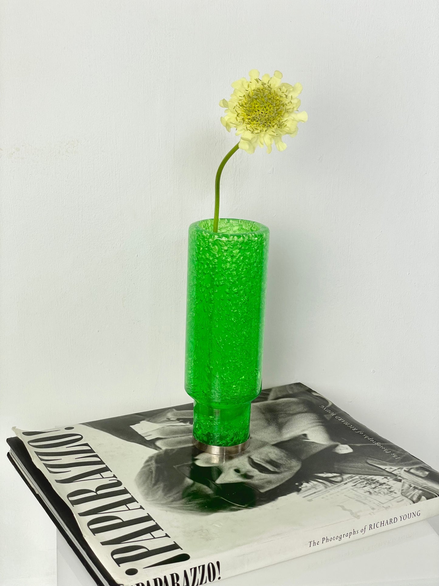 Neon green resin USSR vase