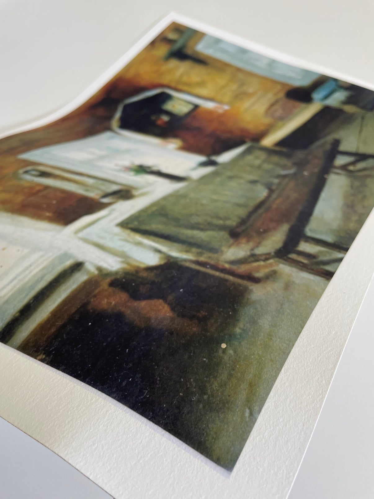 Angled detail view of the Red corner First Edition print