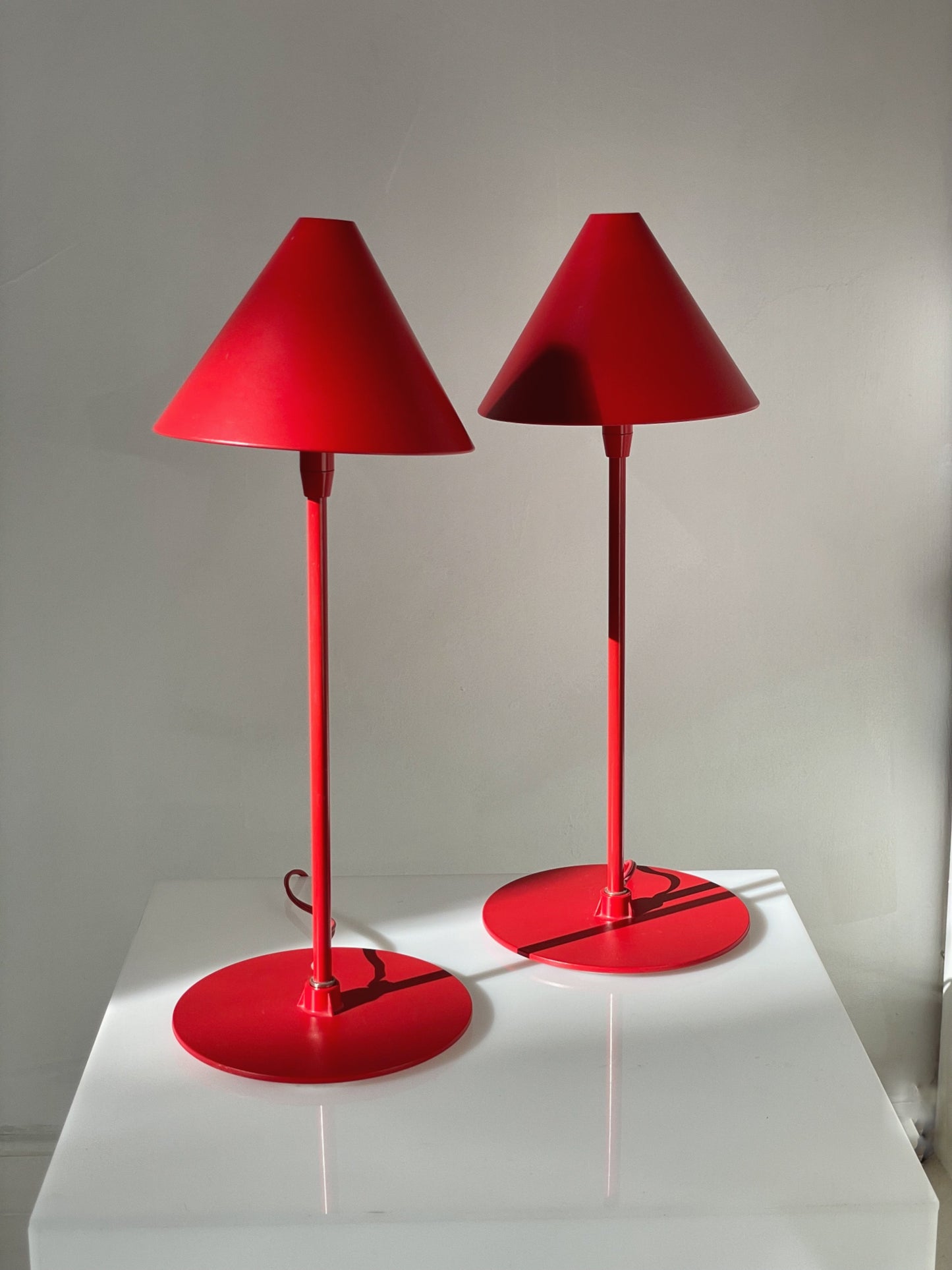 Red post modern lamp